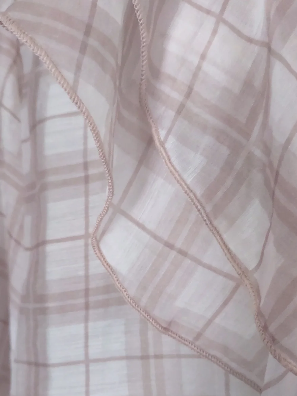 Zara Plaid Ruffled Blouse With Front Tie Detail Size MEDIUM